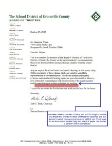 Dismissal Letter