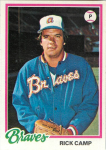 My Rick Camp 1978 Topps baseball card.